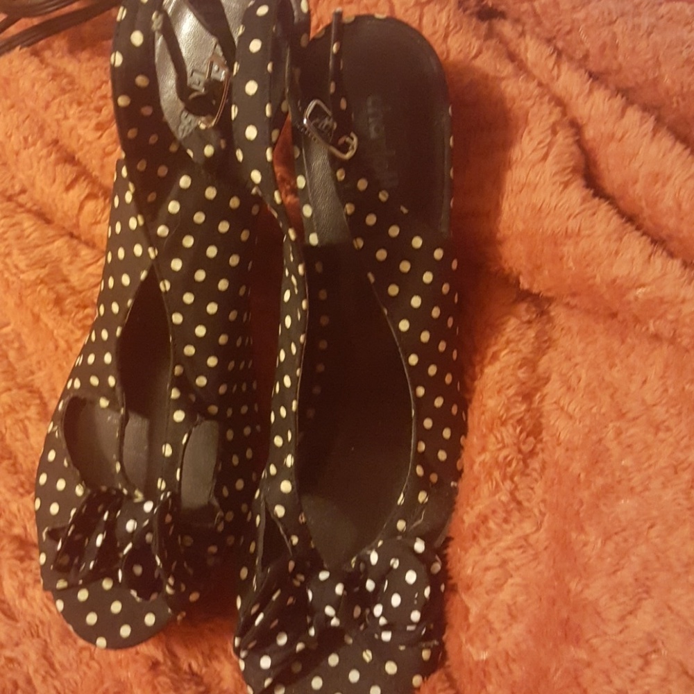 Black and white heels